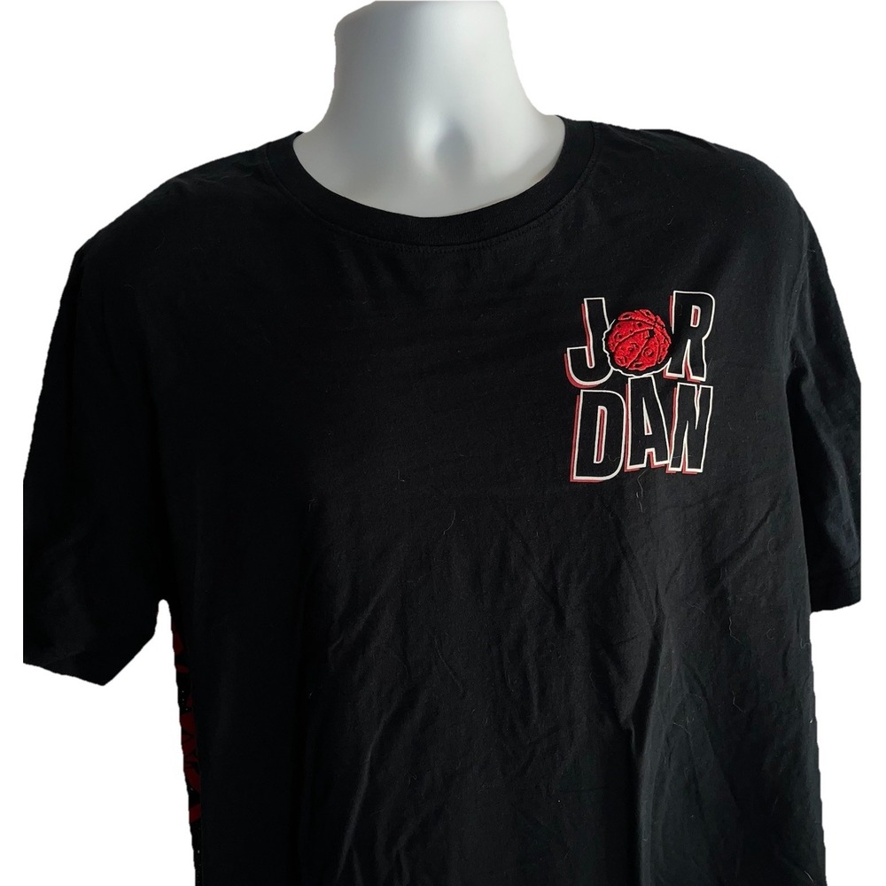 Air Jordan Jumpman‎ Logo Men's T-Shirt XXL Men's Black Red Nike All Over Print